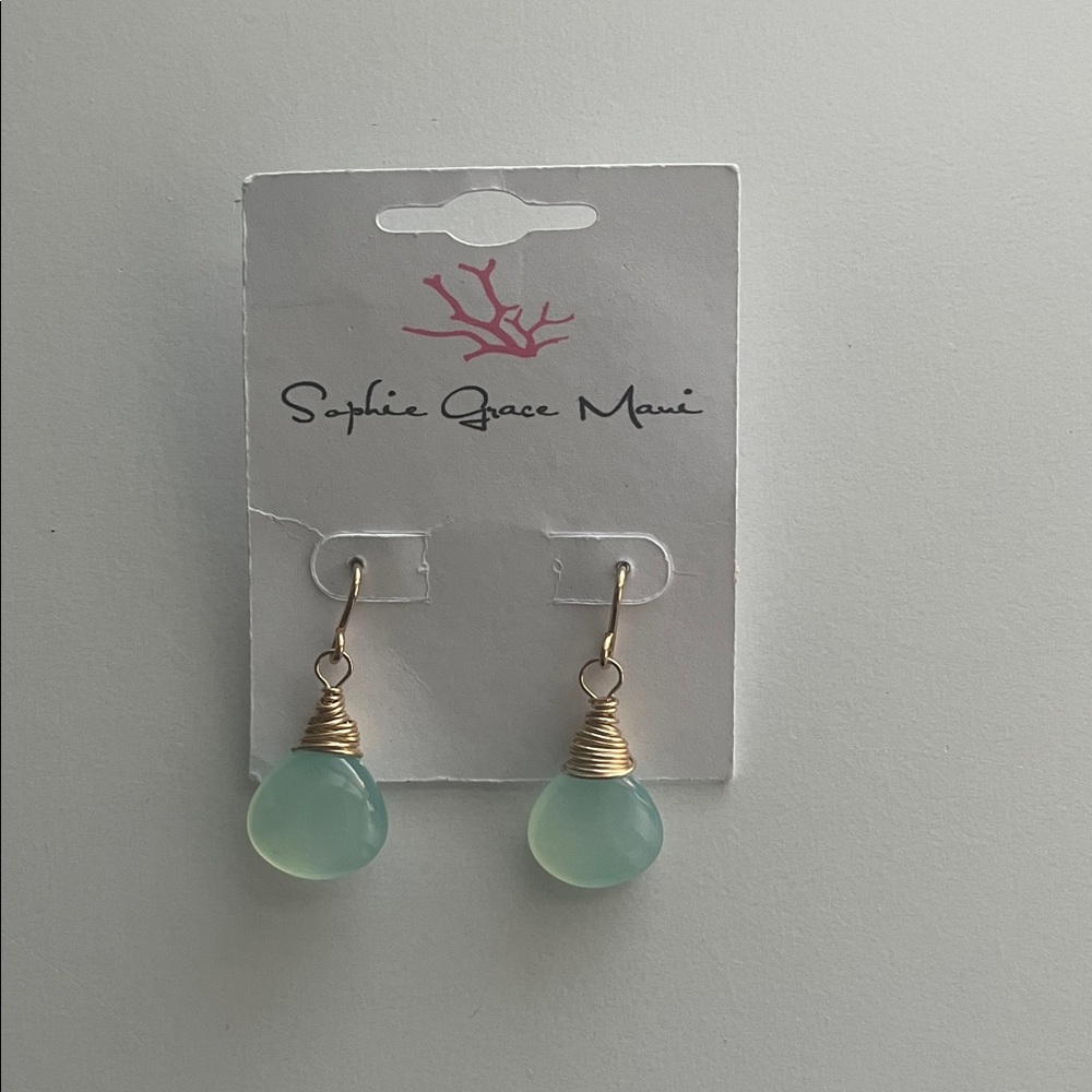 Sophie Grace Maui Boutique Aqua Chalcedony Earrings